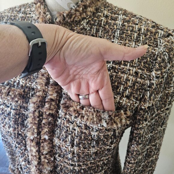 Rafaella Brown Tweed Woman`s Jacket -Blazer size 6 - Picture 3 of 10